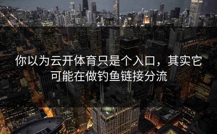 你以为云开体育只是个入口，其实它可能在做钓鱼链接分流