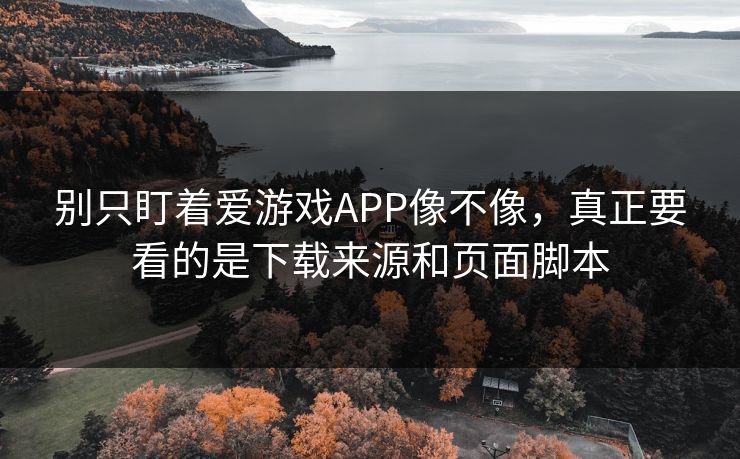 别只盯着爱游戏APP像不像，真正要看的是下载来源和页面脚本